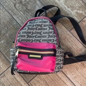 Juicy Couture Pink and Black Logo Small Backpack
